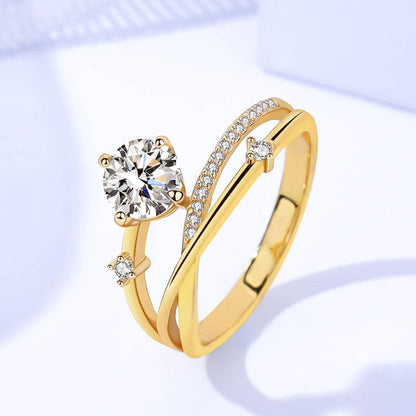 Titanium Ion Wellness Ring - Sparkling Moissanite Comfort Fit Band