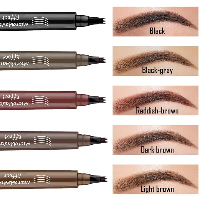Smudge-Proof 4-Tip Eyebrow Pen for Perfect Brows All Day
