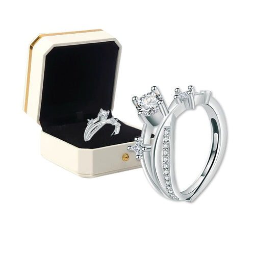 Titanium Ion Wellness Ring - Sparkling Moissanite Comfort Fit Band