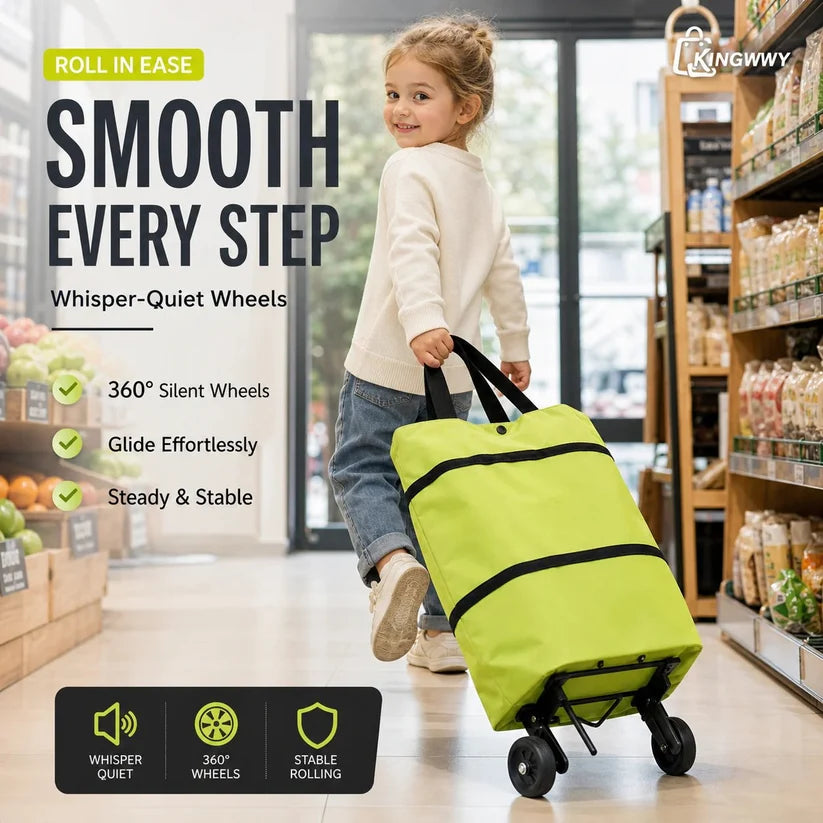 2-in-1 Foldable Rolling Grocery Cart Bag upsell