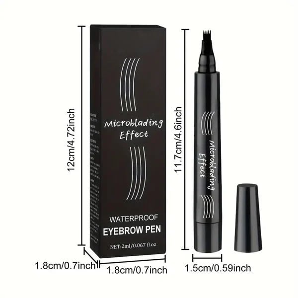 Smudge-Proof 4-Tip Eyebrow Pen for Perfect Brows All Day