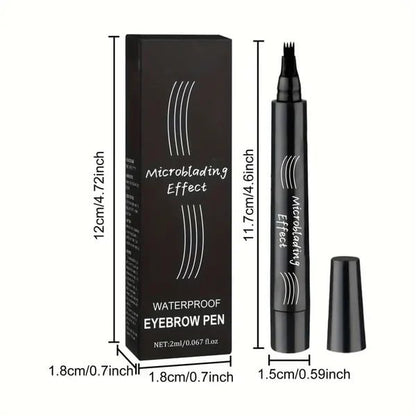 Smudge-Proof 4-Tip Eyebrow Pen for Perfect Brows All Day