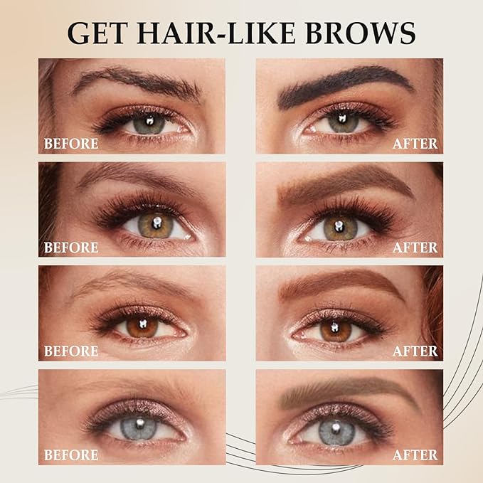 Smudge-Proof 4-Tip Eyebrow Pen for Perfect Brows All Day