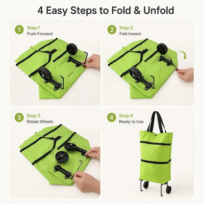2-in-1 Foldable Rolling Grocery Cart Bag upsell