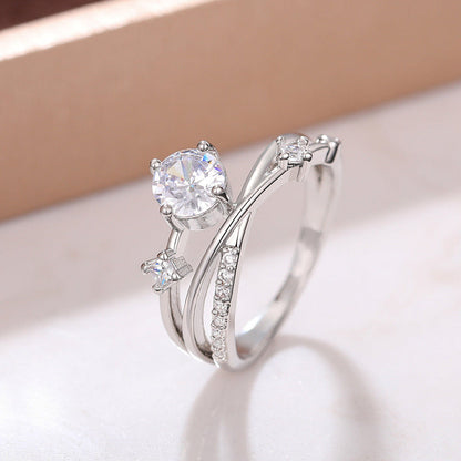 Titanium Ion Wellness Ring - Sparkling Moissanite Comfort Fit Band