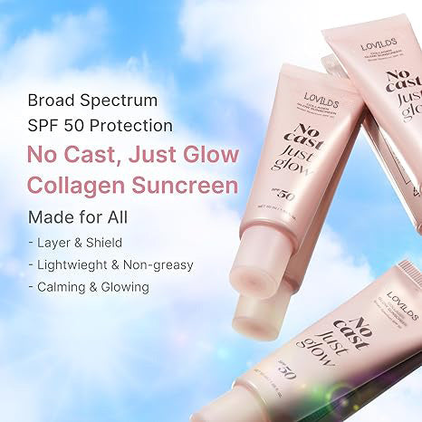 No Cast Just Glow Collagen Sunscreen | SPF 50 Broad Spectrum Face Sunscreen