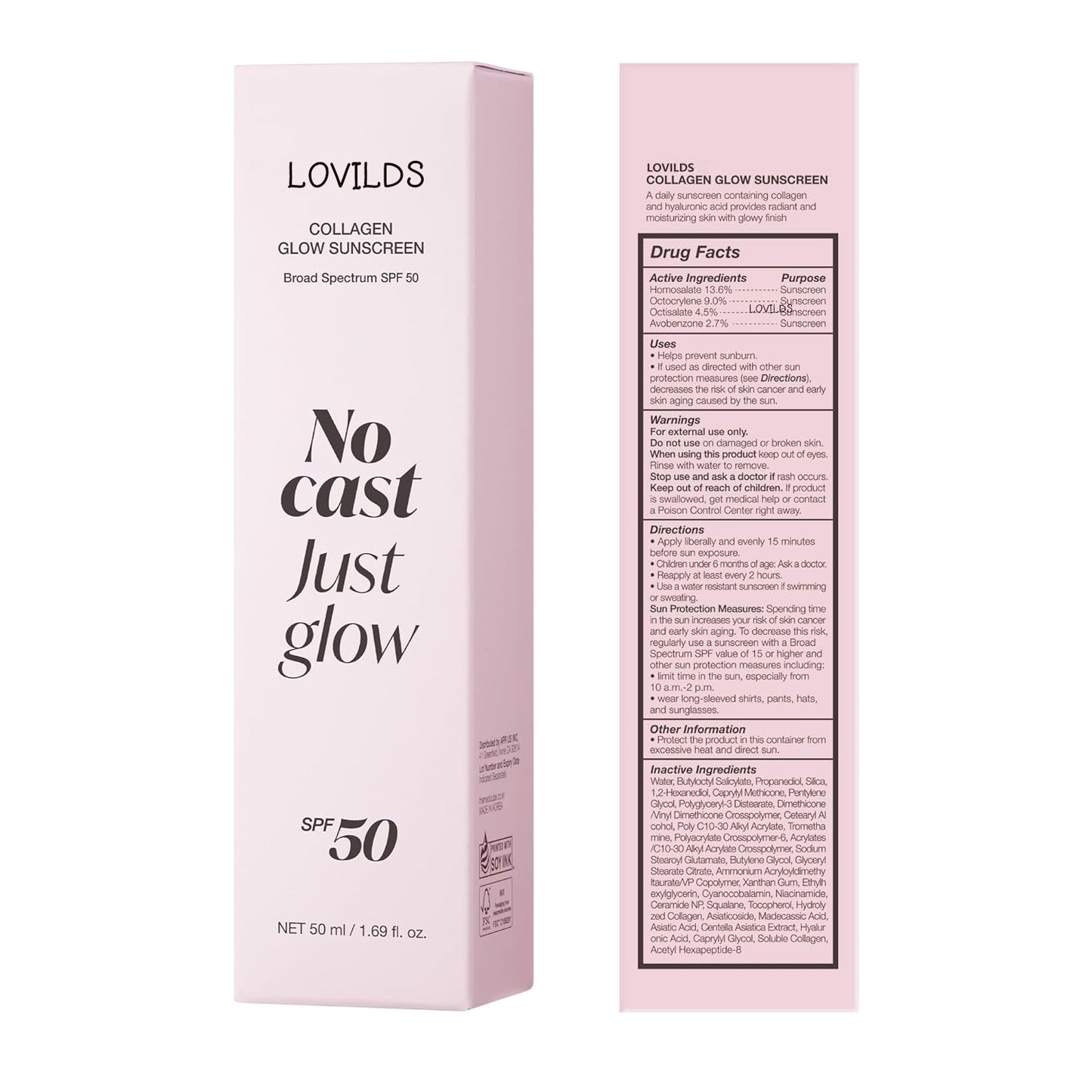 No Cast Just Glow Collagen Sunscreen | SPF 50 Broad Spectrum Face Sunscreen