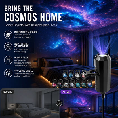 Plug-and-Play HD Galaxy & Ocean Projector Night Light🥳