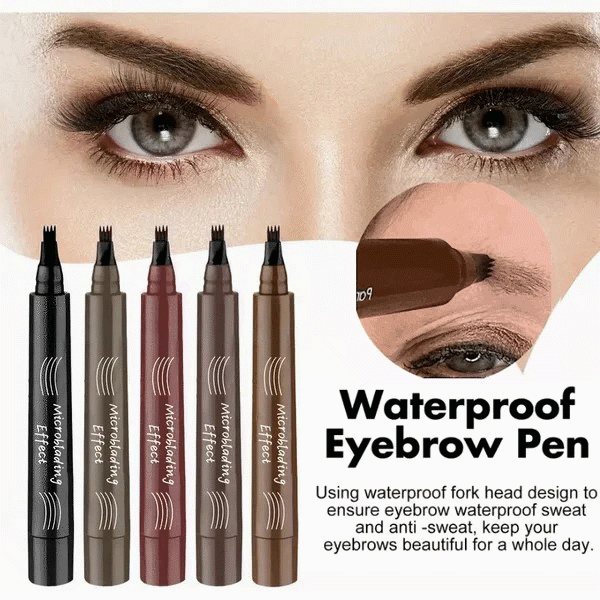 Smudge-Proof 4-Tip Eyebrow Pen for Perfect Brows All Day