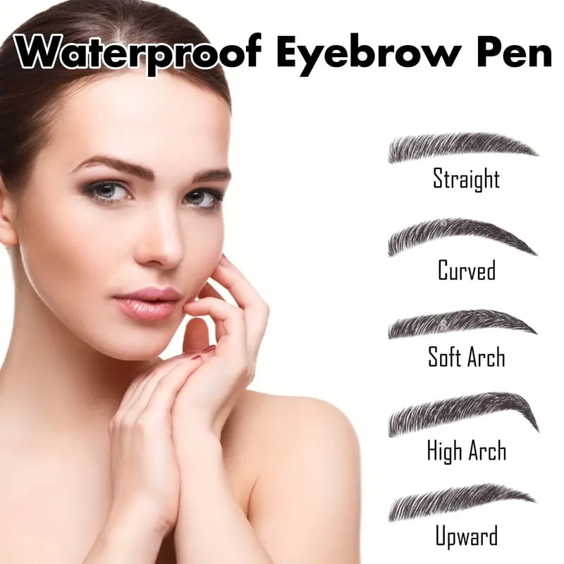 Smudge-Proof 4-Tip Eyebrow Pen for Perfect Brows All Day