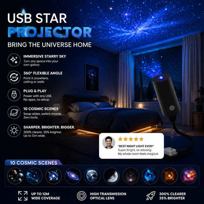 Plug-and-Play HD Galaxy & Ocean Projector Night Light🥳