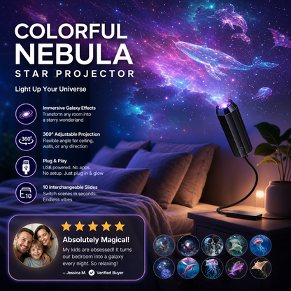 Plug-and-Play HD Galaxy & Ocean Projector Night Light🥳